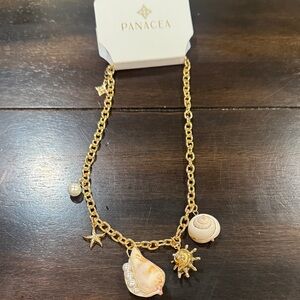 Panacea Cache Gold Shell Charm Necklace